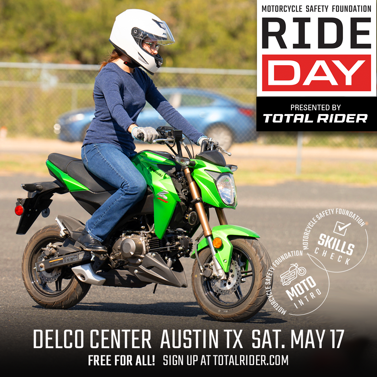 BRC basic rider course msf total rider austin texas learn to ride buda south austin killeen motorcycle safety course round rock cedar park moto academy new braunfels san antonio Ride Day free